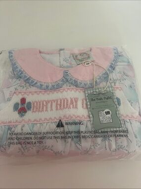 "Birthday girl" posh piglet smocked bubble